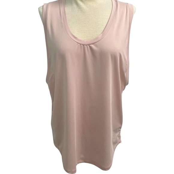 Fabletics x Demi Lovato Pale Pink Kortney Tank Top Dropped Arm Holes Size Medium - Picture 3 of 7